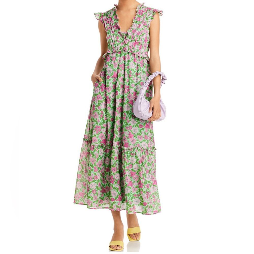 Banjanan Constance Floral Print Ruffled Dress, Patina, NWT, Size S - Picture 10 of 11